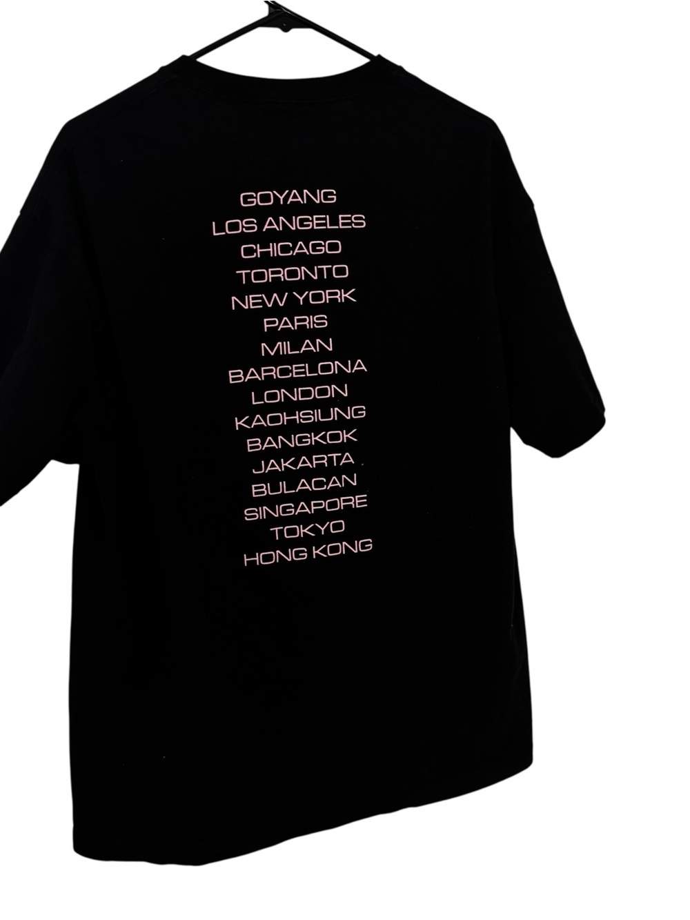 BLACKPINK Deadline World Tour Logo short sleeve shirt- Black with Pink Print XL - Picture 2 of 7